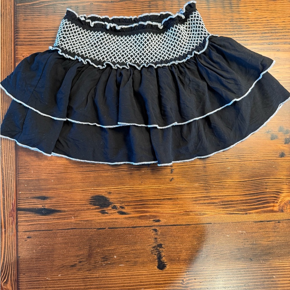 Katie J NYC Black and White Ruffled Skirt